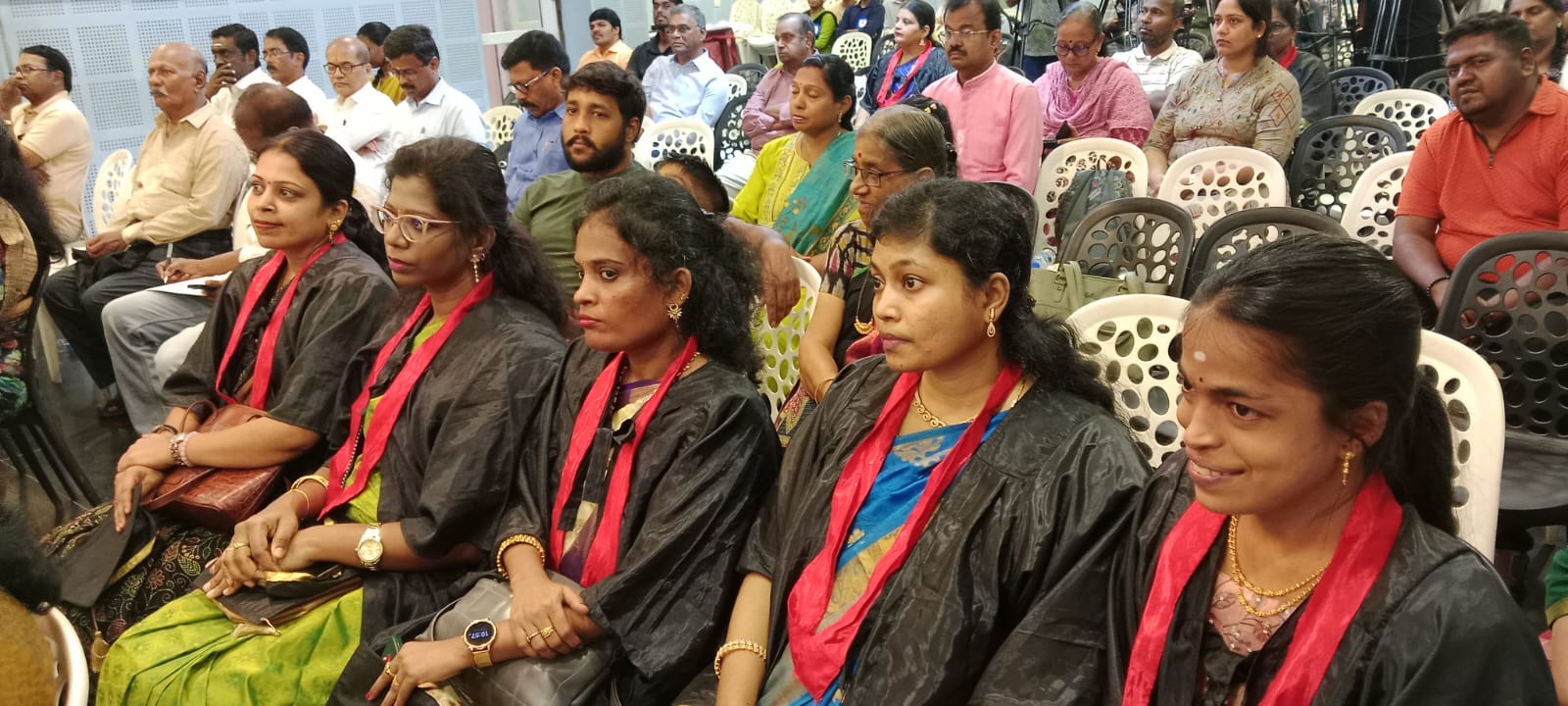 Graduates at ceremony