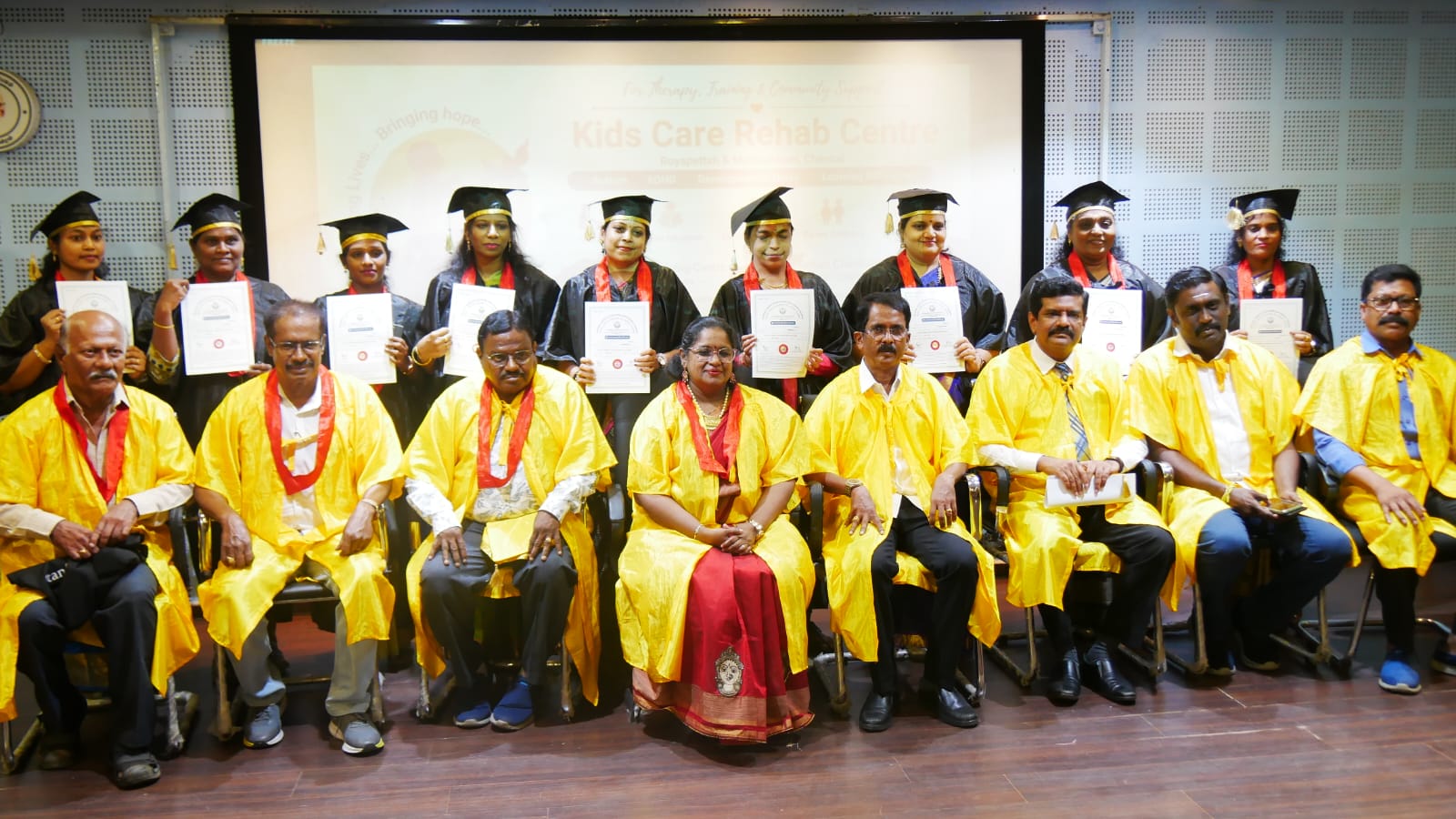 CDEC VTC graduation ceremony with certified professionals and Dr. Radha Balachandar