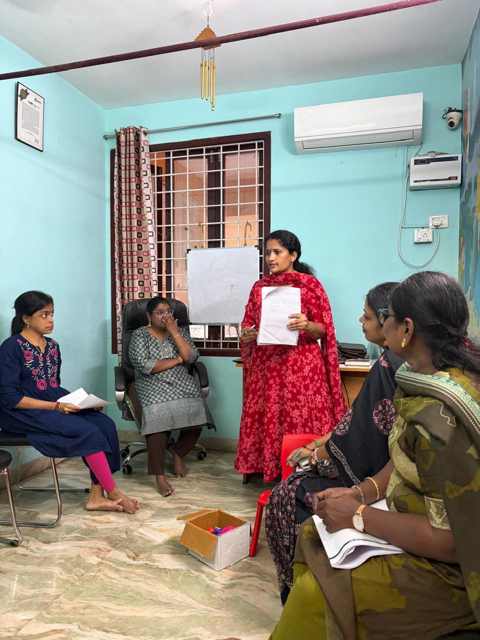 Student presenting during class